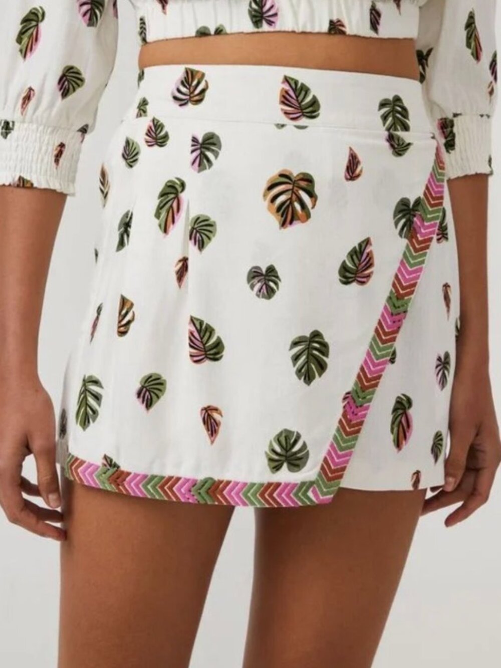 BLUESTEEL women's monstera print shorts small